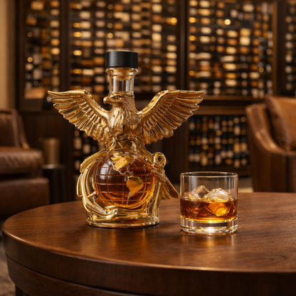 Stylish Whisky Decanter Bottle Gift Set with Eagle Design