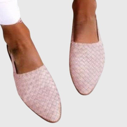 Comfortable Woven Loafer for Women with Pointed Toe Slip On Flat Orthopedic Casual Style
