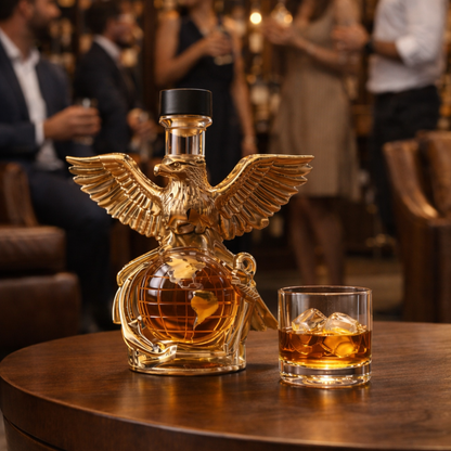 Stylish Whisky Decanter Bottle Gift Set with Eagle Design
