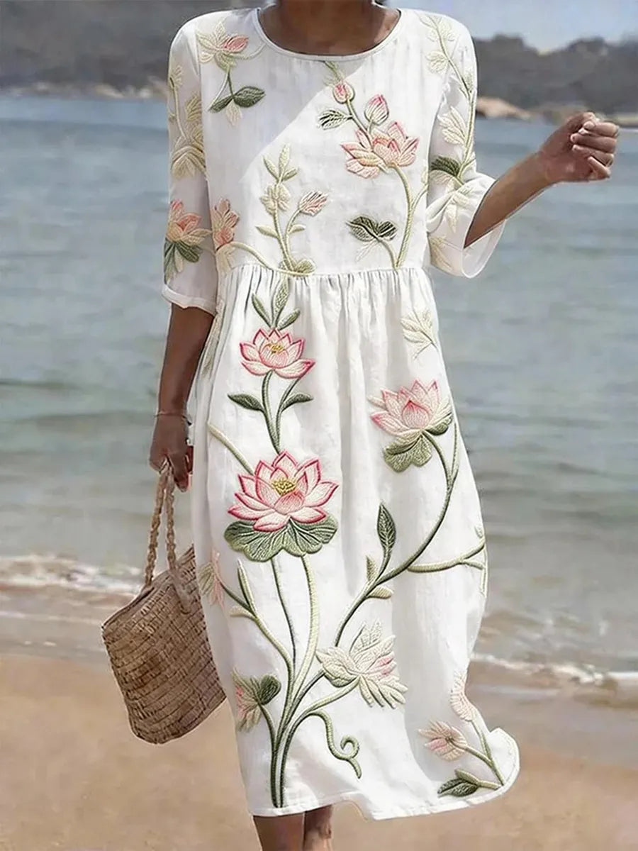 Effortless White Floral Mini Dress for Women