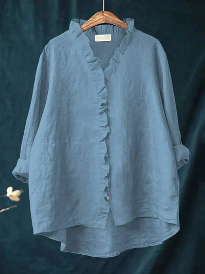 Elegant Blouse for Women with V Neck