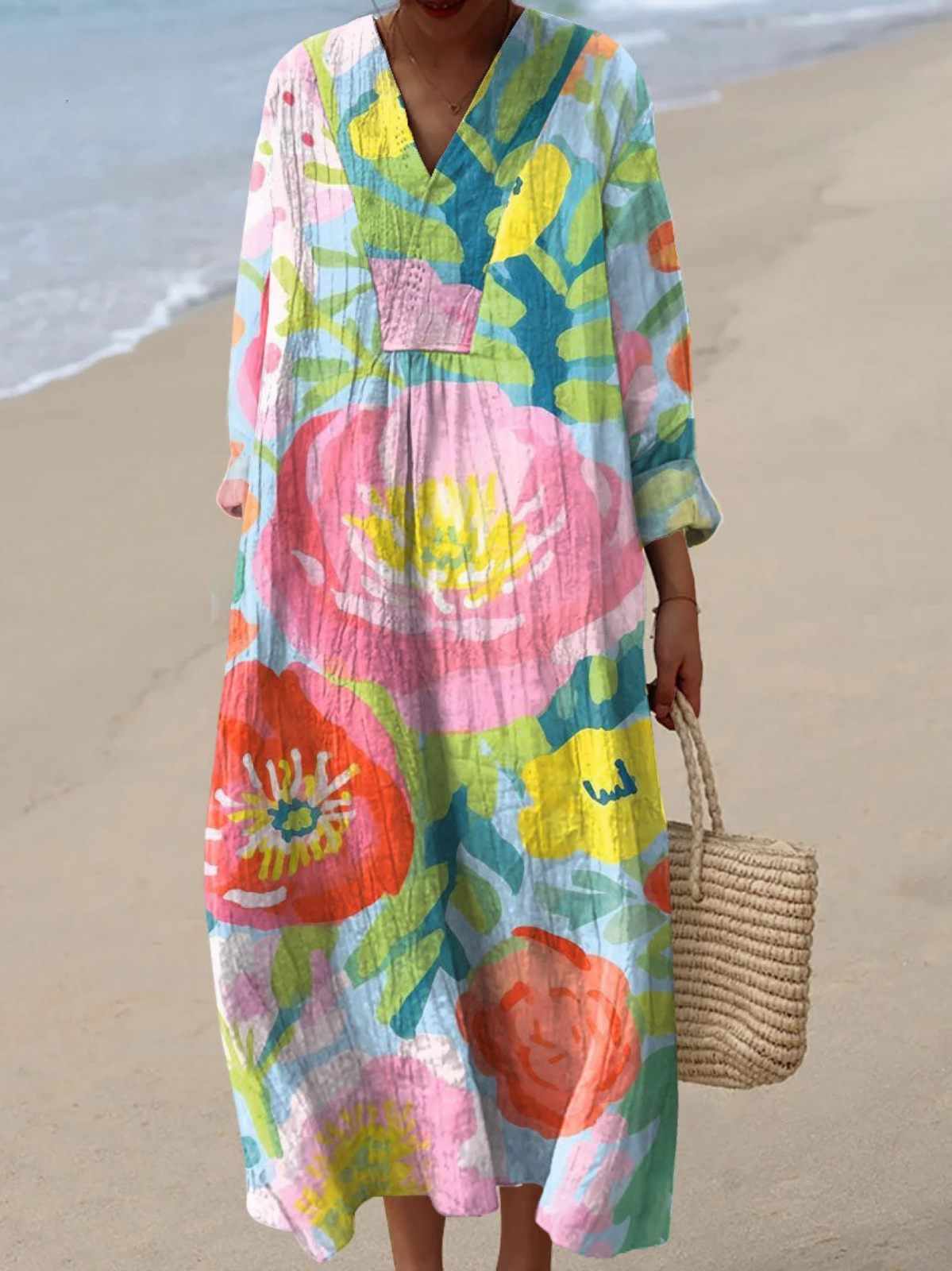 Effortless Watercolor Mini Dress for Women