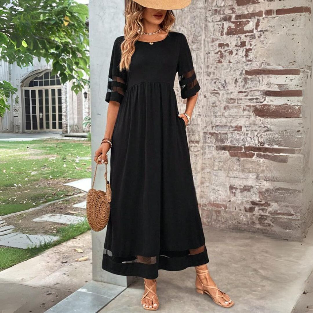 Effortless Midi Dress for Women with Empire Waist