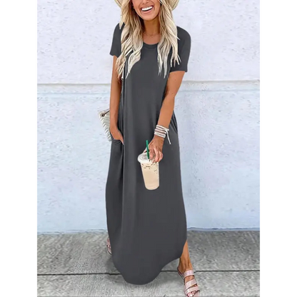 Stylish Maxi Dress for Women with Round Neck