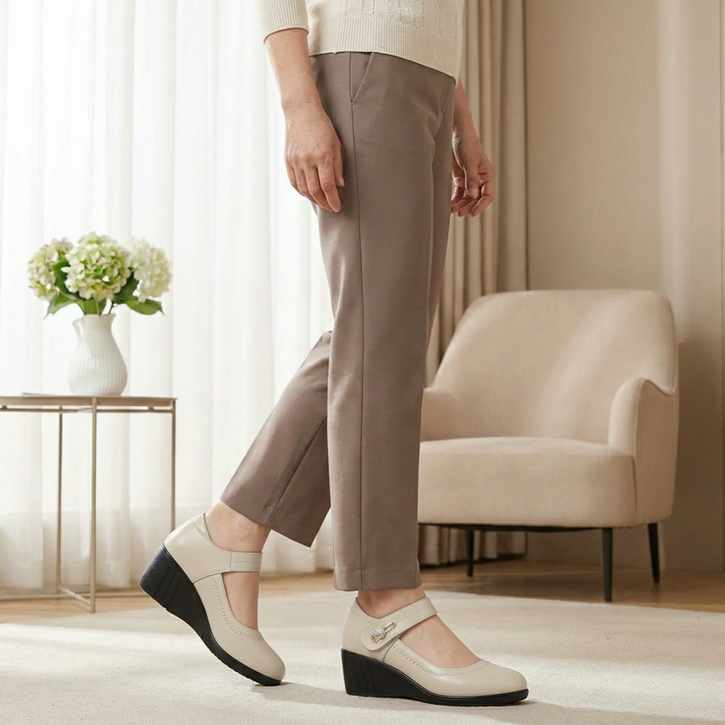 Comfortable Heels for Women with Cushioned Low Heel Breathable Style