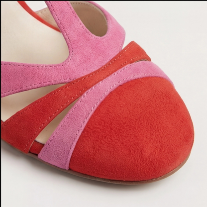 Comfortable Heels for Women with Closed Toe T Strap Ankle Style