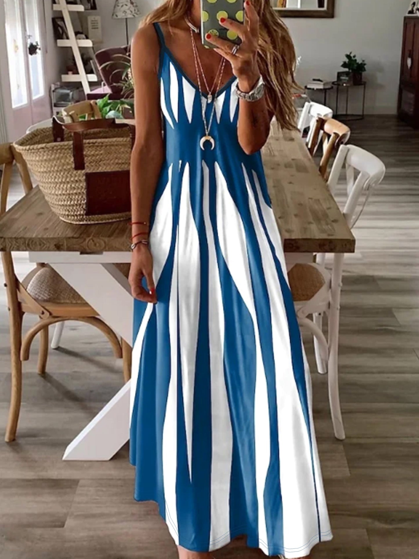 Effortless Maxi Dress for Women with V Neck