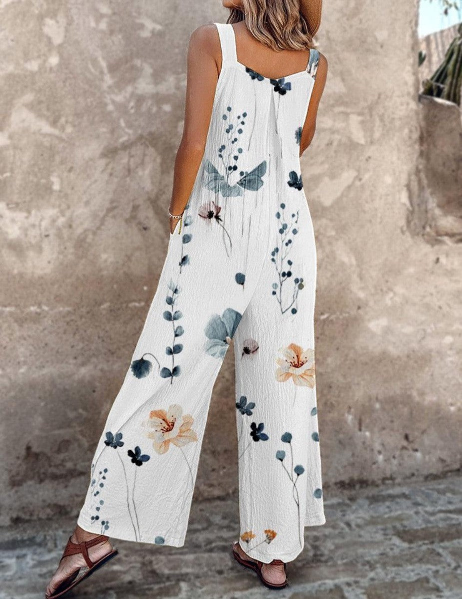 Effortless Floral Jumpsuit for Women with Wide Leg