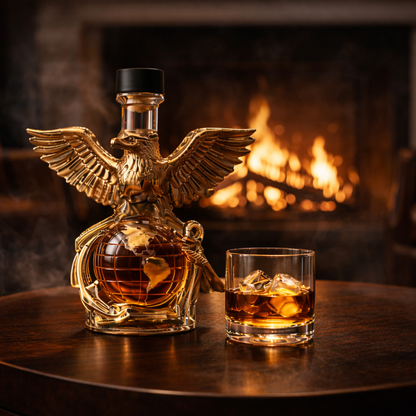 Stylish Whisky Decanter Bottle Gift Set with Eagle Design