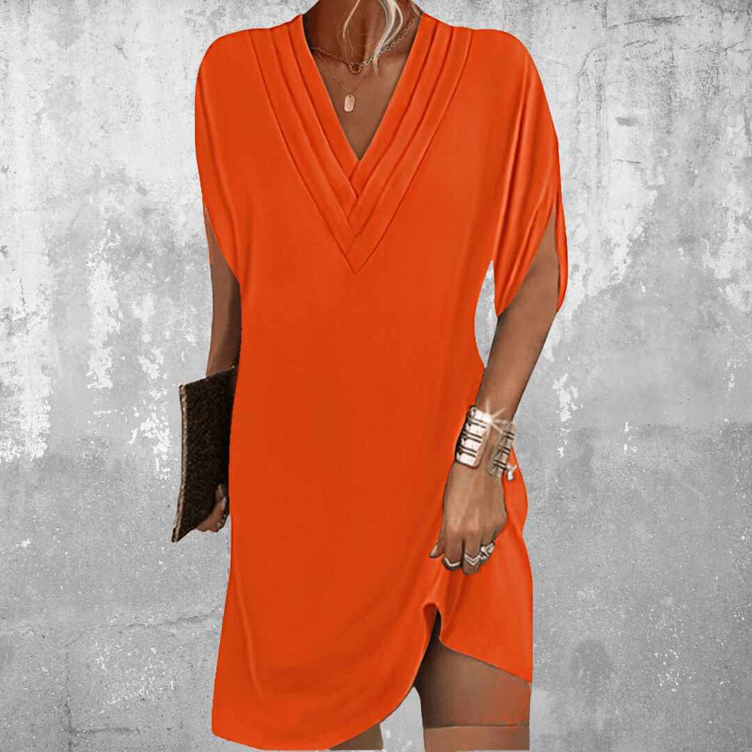 Effortless Mini Dress for Women with V Neck Shift