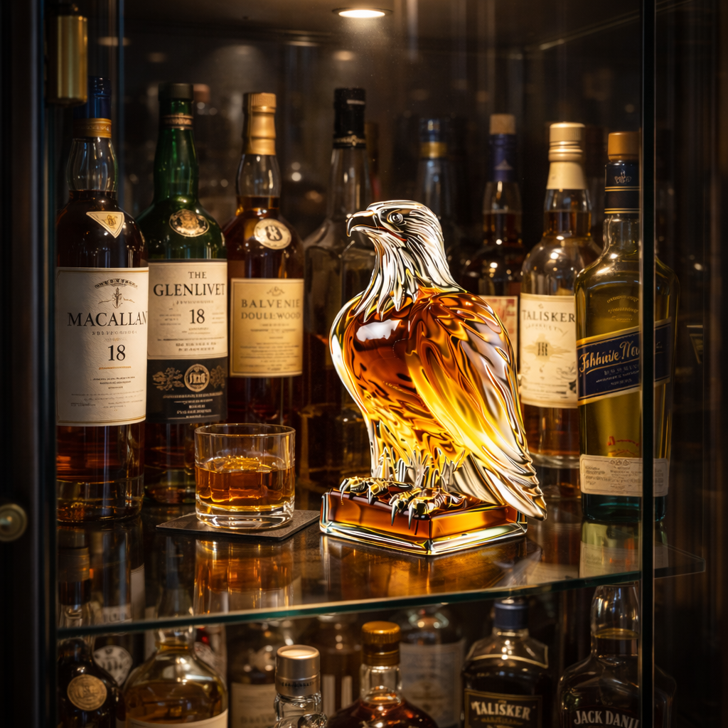 Effortless Whisky Decanter Bottle Gift Set with Eagle Design