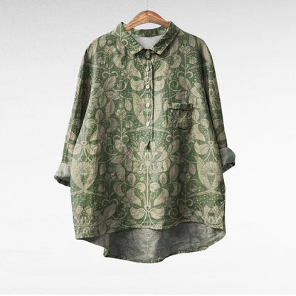 Effortless Floral Blouse for Women with Long Sleeve