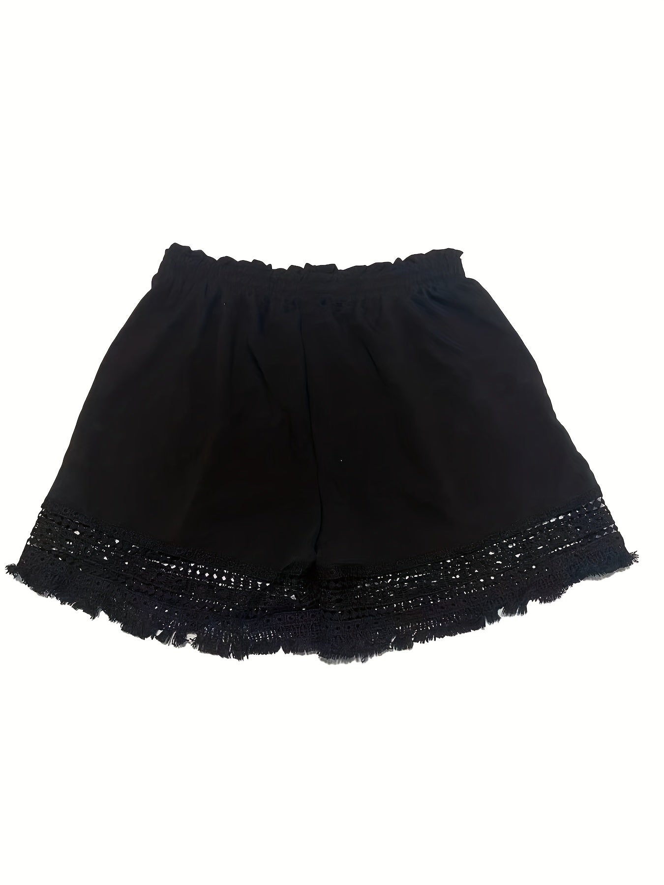 Comfortable Lace Shorts for Women with Elastic Waist Pockets