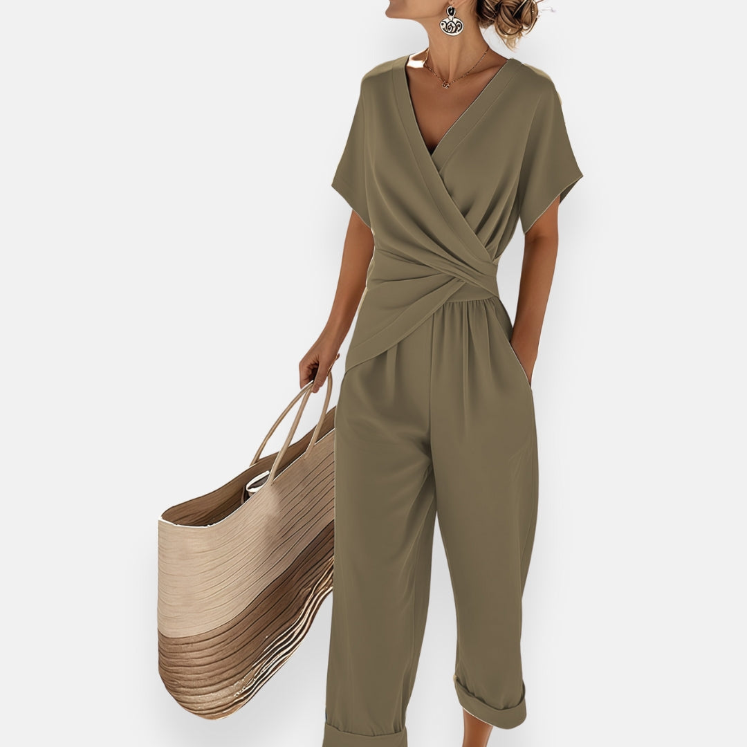 Stylish Jumpsuit for Women with Bow Draped