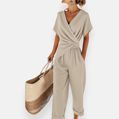 Stylish Jumpsuit for Women with Bow Draped
