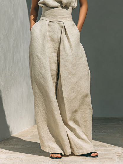 Stylish Two Piece Set for Women with Sleeveless Casual Style