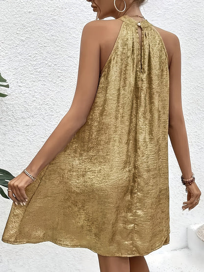 Elegant Mini Dress for Women with Halter Neck