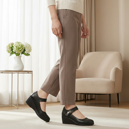 Comfortable Heels for Women with Cushioned Low Heel Breathable Style