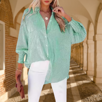 Stylish Striped Blouse for Women with Layered