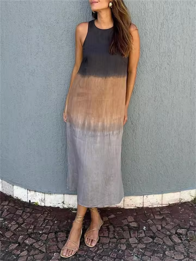 Elegant Dress for Women with Round Neck Sleeveless