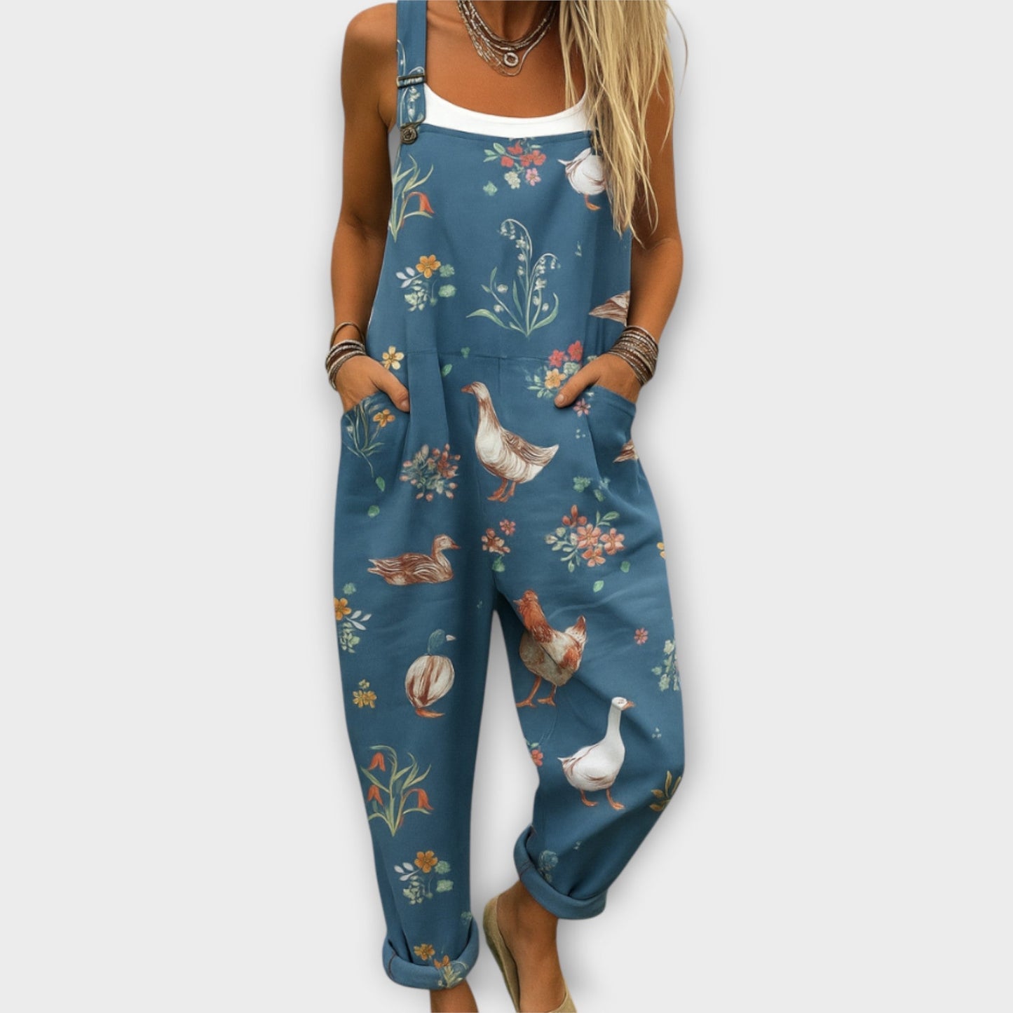 Stylish Floral Jumpsuit for Women with Retro Casual Style