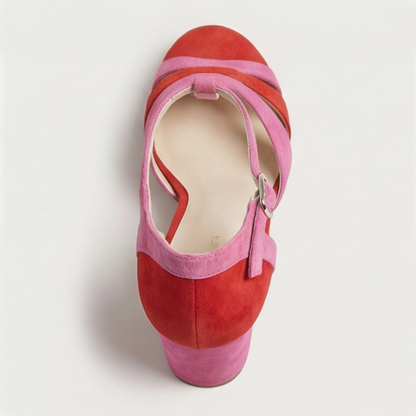 Comfortable Heels for Women with Closed Toe T Strap Ankle Style