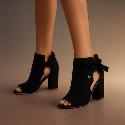 Comfortable Heels for Women with Open Toe Block Heel Ankle Style