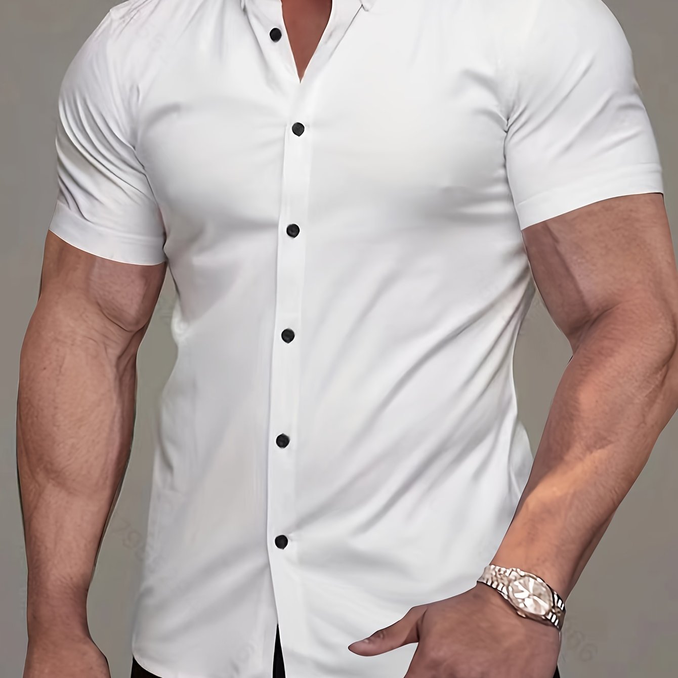 Comfortable Button Down Shirt for Men with Short Sleeve