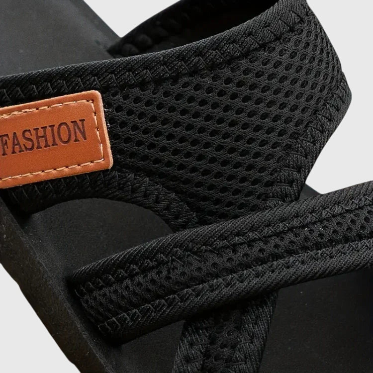 Comfortable Sandals for Women with Open Toe Double Strap Mesh Upper Cutout Flat Sole Casual Summer Style