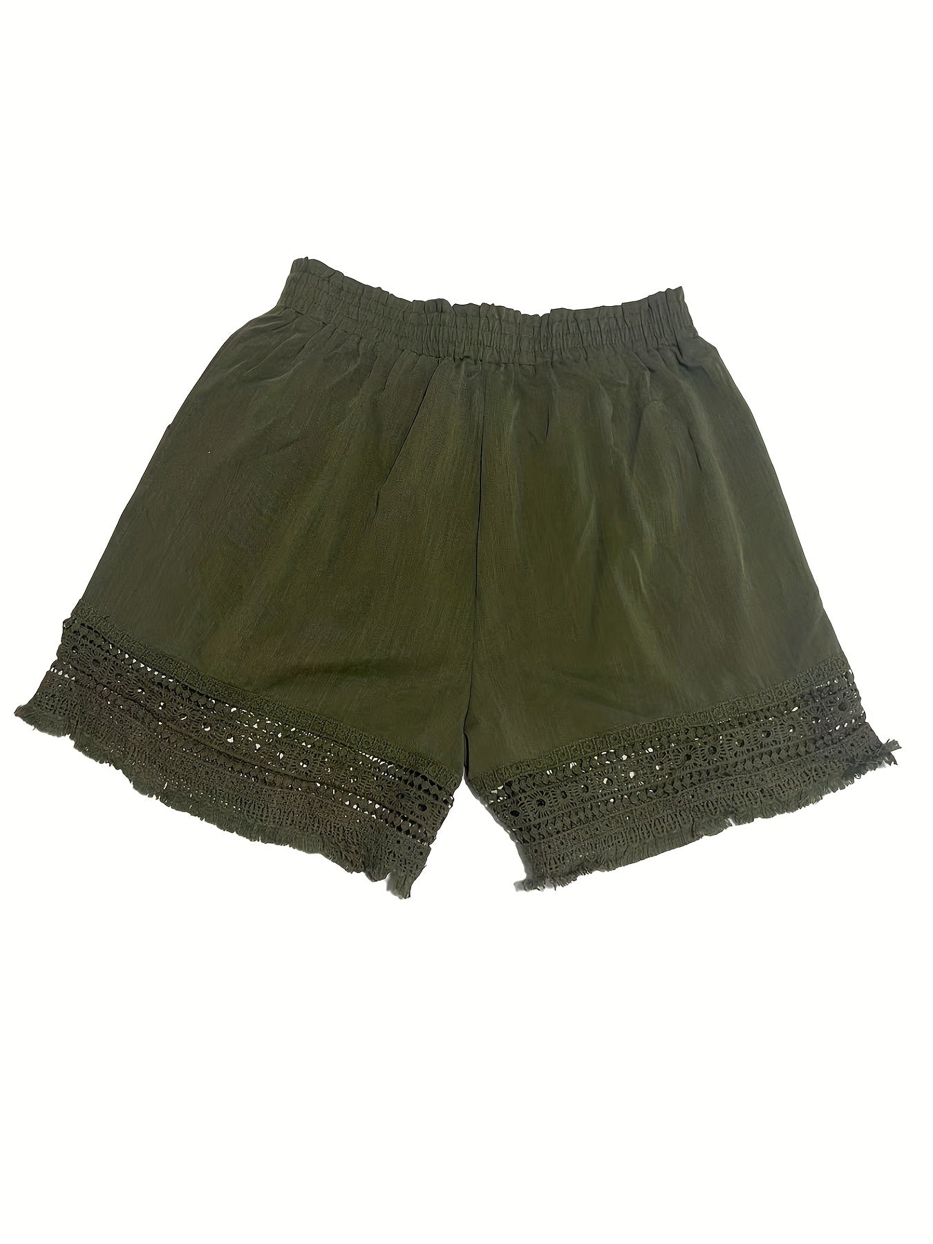 Comfortable Lace Shorts for Women with Elastic Waist Pockets