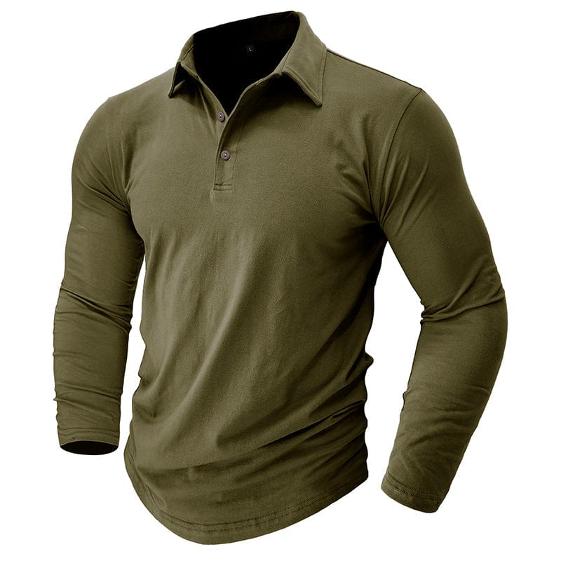 Classic Polo Shirt for Men with Long Sleeve