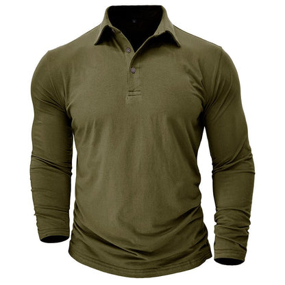 Classic Polo Shirt for Men with Long Sleeve