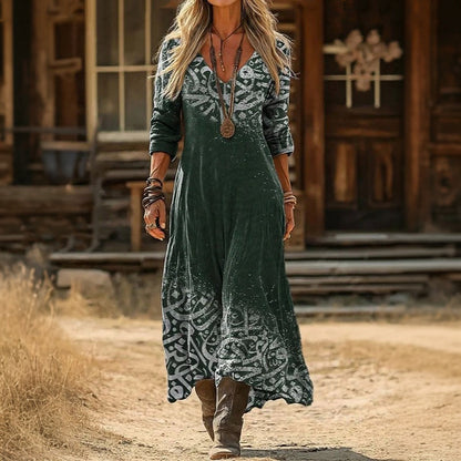 Effortless Robe for Women with V Neck Long Sleeve Vintage