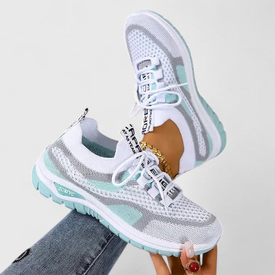 Comfortable Orthopedic Sneakers for Women with Mesh Upper Lace Up Platform Sole Walking Casual Style