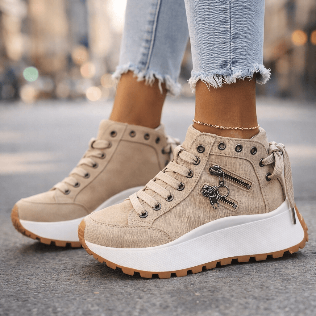 Comfortable Slip On Shoes for Women with Ankle Cushioned Zipper Style