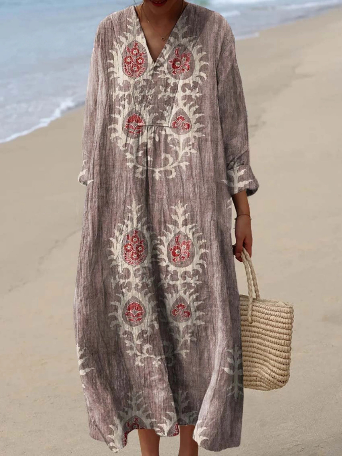 Effortless Flowy Floral Dress for Women with Vintage Casual Style