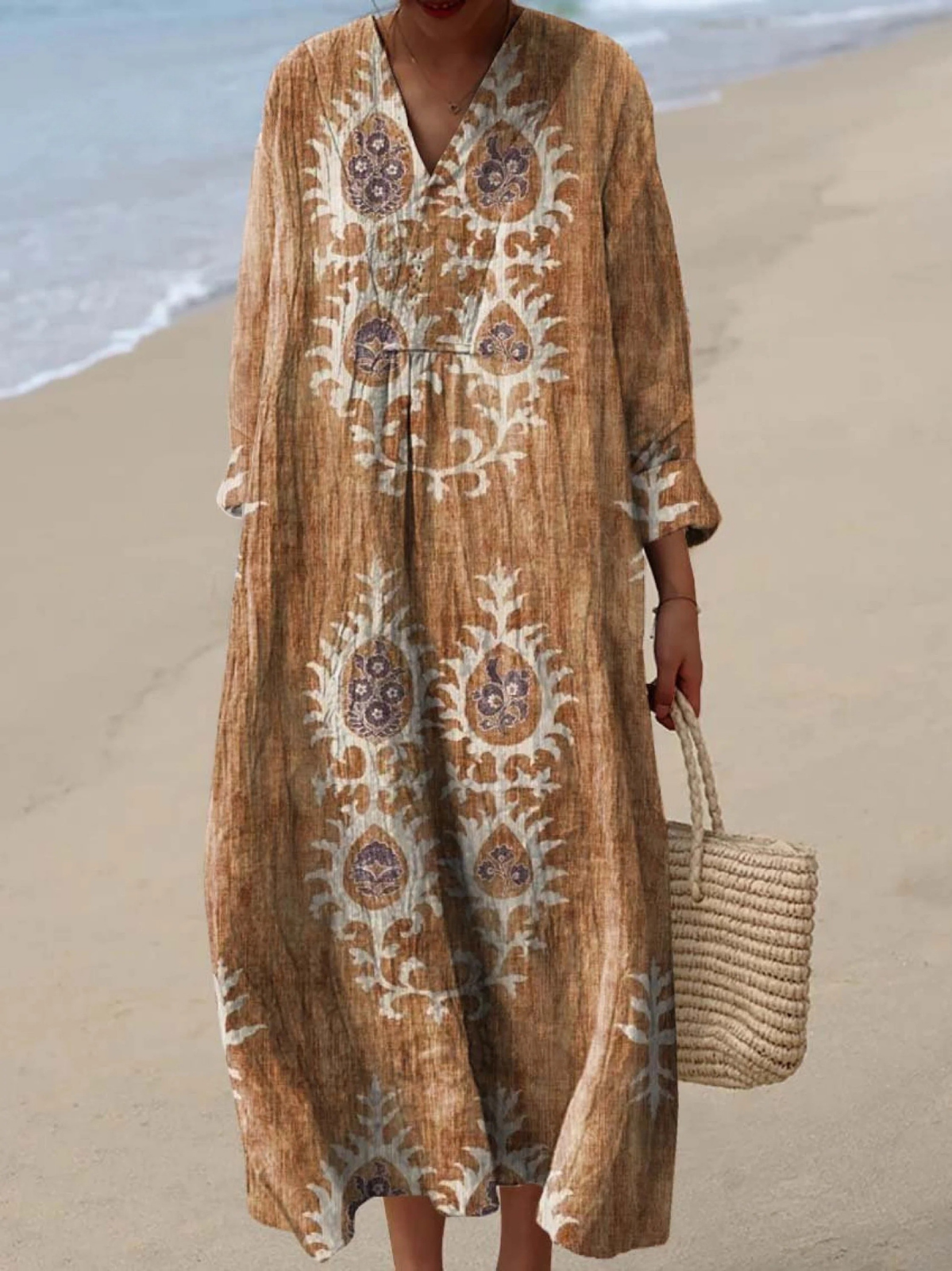 Effortless Flowy Floral Dress for Women with Vintage Casual Style
