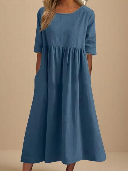 Elegant Evening Dress for Women with Round Neck Formal Wedding Guest Style