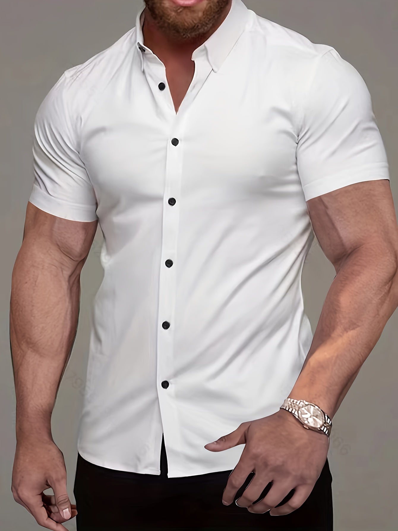 Comfortable Button Down Shirt for Men with Short Sleeve