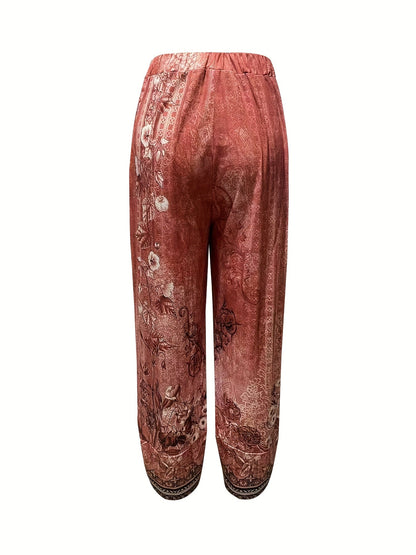 Comfortable Pants for Women with Cropped Elastic Waist
