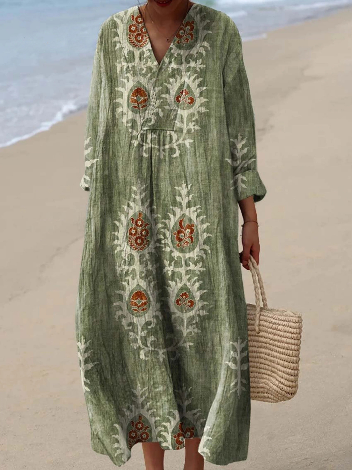 Effortless Flowy Floral Dress for Women with Vintage Casual Style