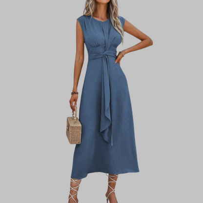 Elegant Maxi Dress for Women with Round Neck Sleeveless
