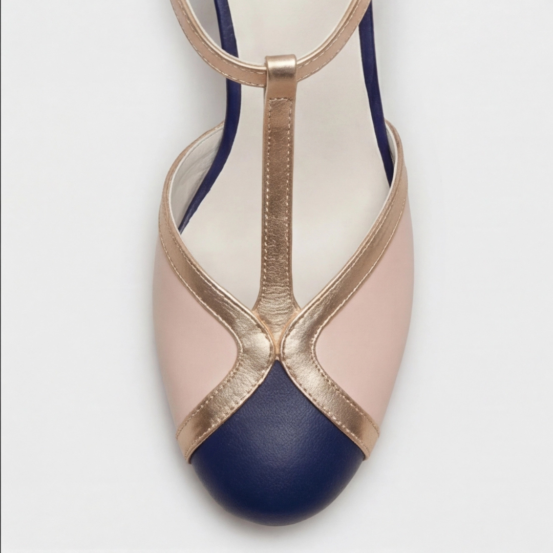 Comfortable Heels for Women with Closed Toe T Strap Cushioned Style