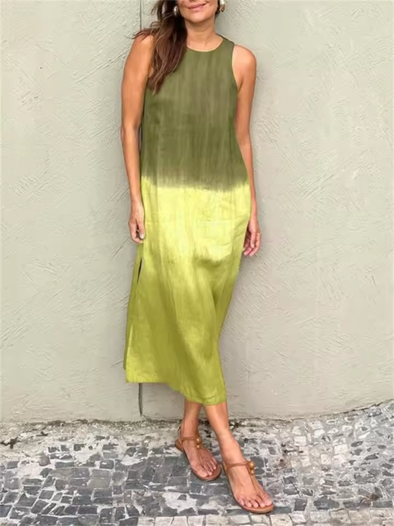 Elegant Dress for Women with Round Neck Sleeveless