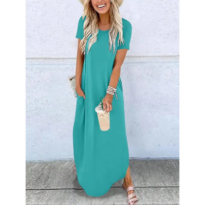 Stylish Maxi Dress for Women with Round Neck