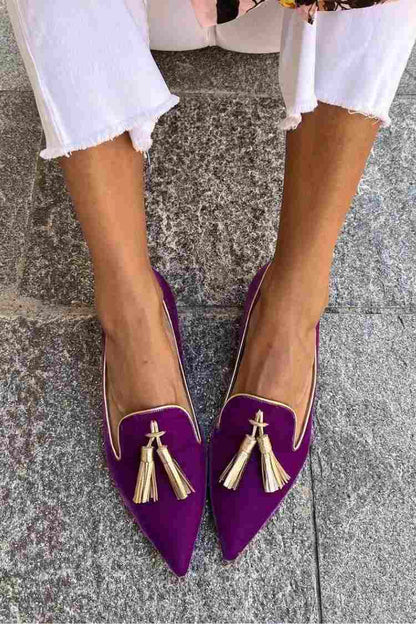 Comfortable Loafers for Women with Tassel Style