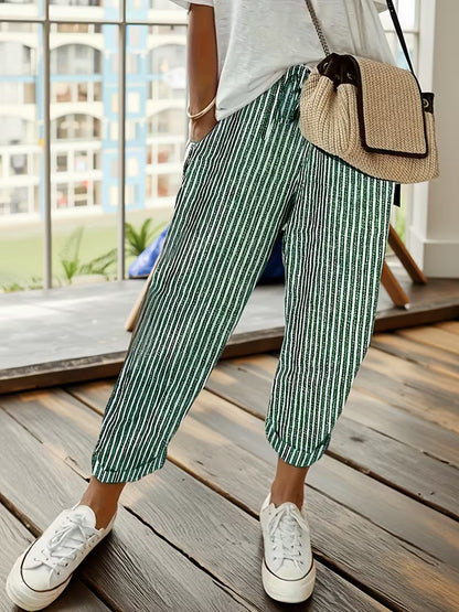 Effortless Striped Wide Leg Pants for Women