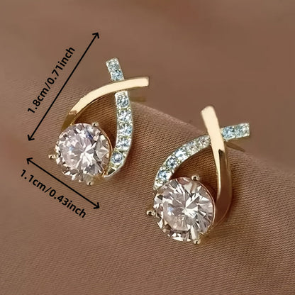 Elegant Earrings for Women with Stud Cubic Design