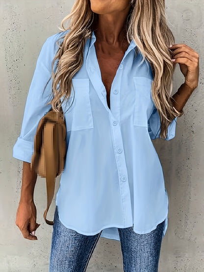 Effortless Blouse for Women with Button Up