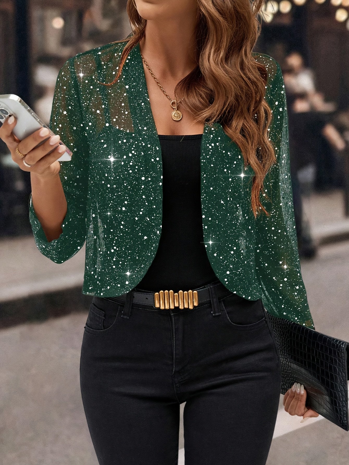 Stylish Jacket for Women with Elbow Sleeve Cropped